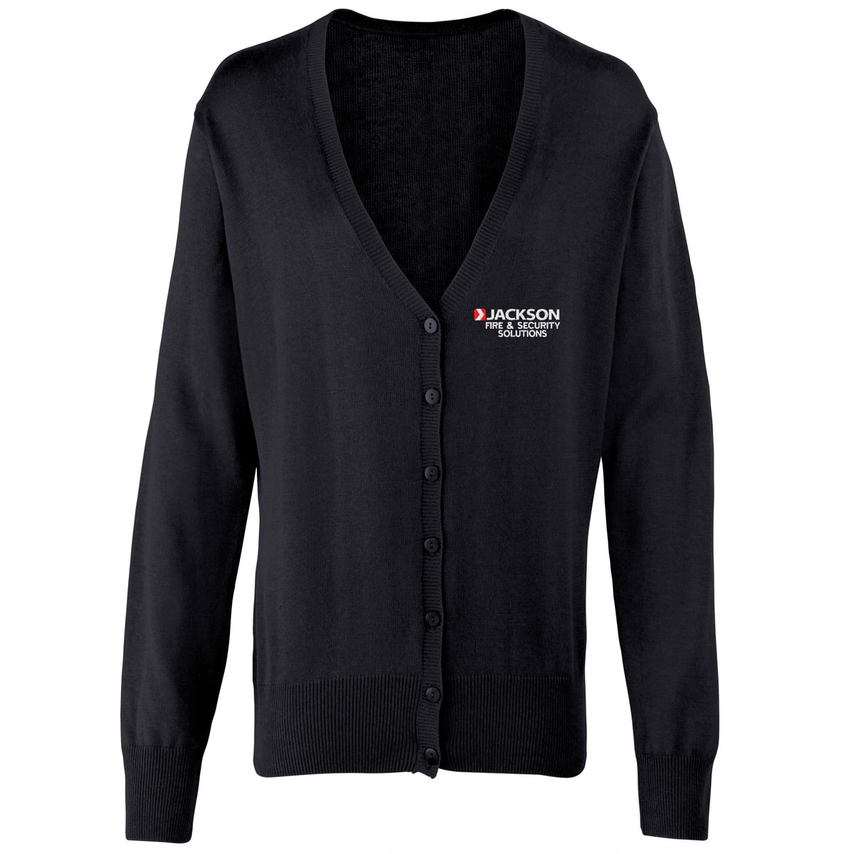 Jackson Fire & Security Ladies Cardigan - Black – Uniformity Clothing
